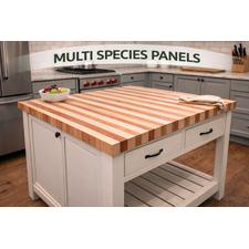 Multi-Species Solid Hardwood Panel. - 2400mm