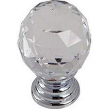 CRYSTAL KNOB 30MM CHROME BASE  HA0510B