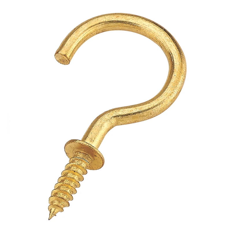 40MM ELECTRO BRASS CUP HOOK (PACK 6)