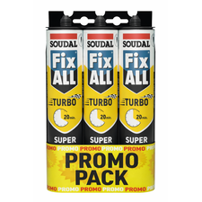 SOUDAL FIXALL HIGH TACK TURBO, WHITE - 3 PACK