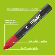 TRACER LUMBER CRAYON MARKERS RED PK3 (ACM2)
