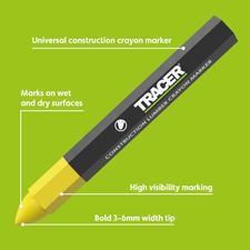 TRACER LUMBER CRAYON MARKERS YELLOW PK3 (ACM3)