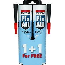 SOUDAL FIX ALL CRYSTAL CLEAR 2 x 290ml TUBE
